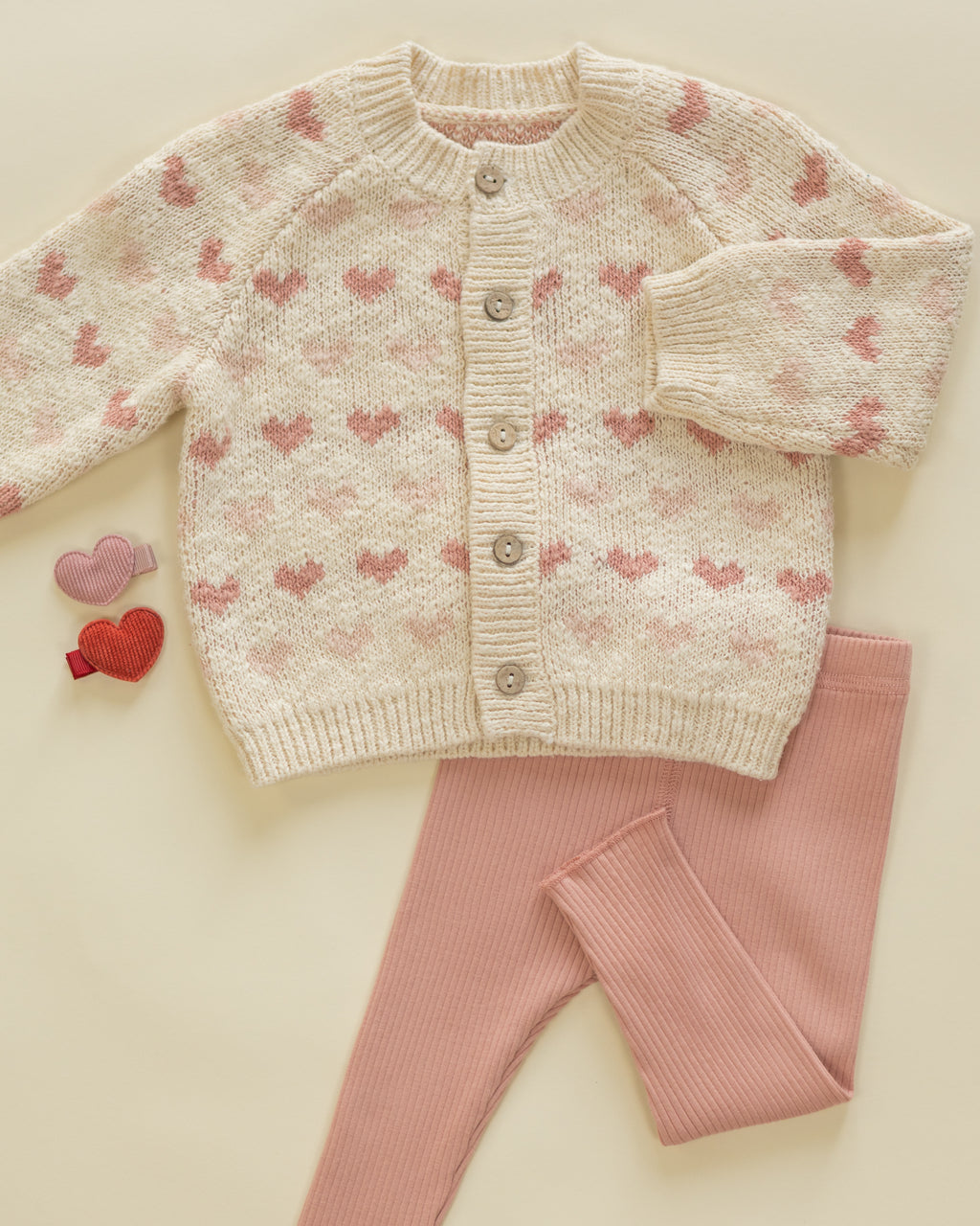 Quincy Mae Baby Pink Ribbed Leggings_ QM013CALW