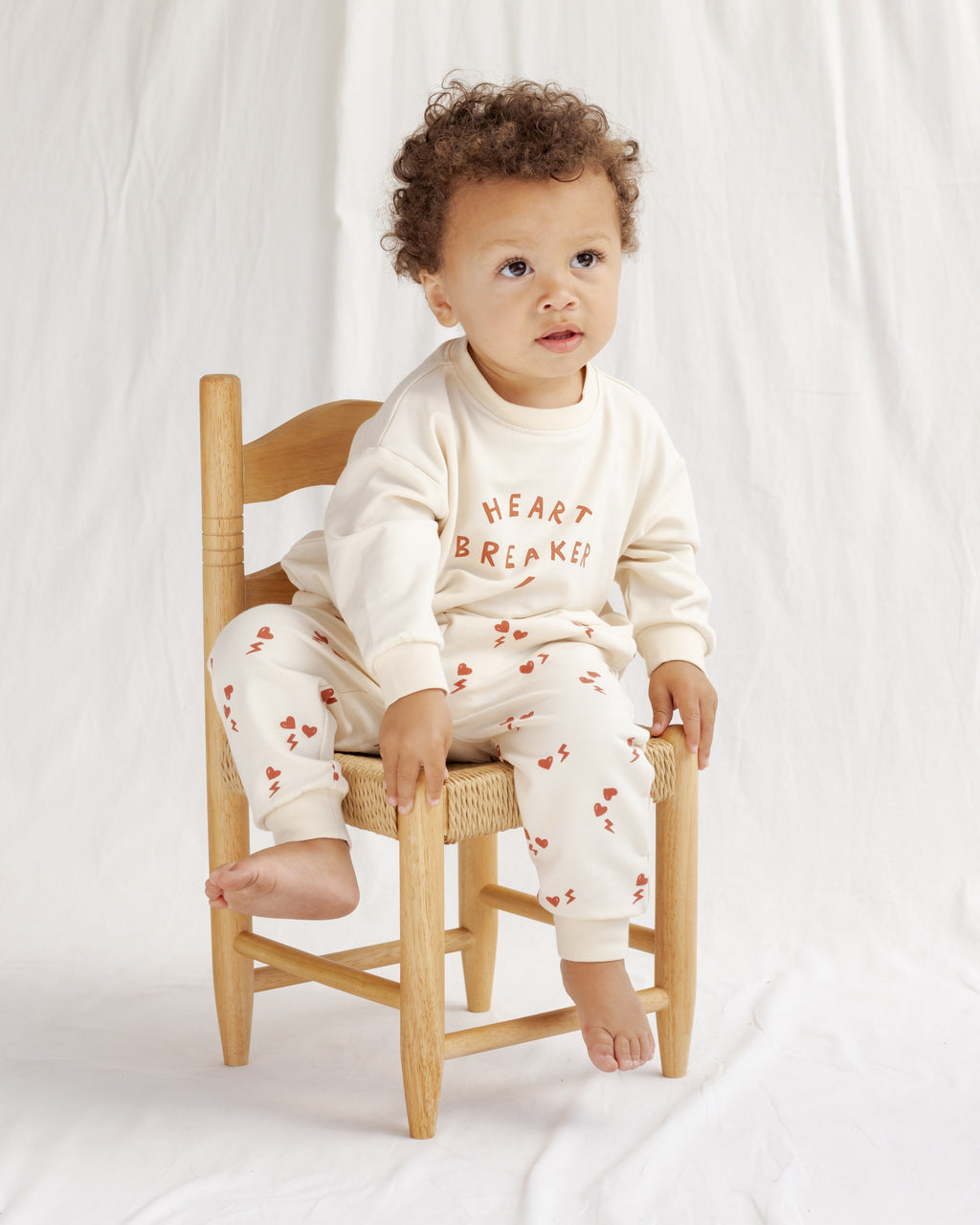 Quincy Mae Baby Relaxed Heart Breaker Sweatshirt_ QM454PALM