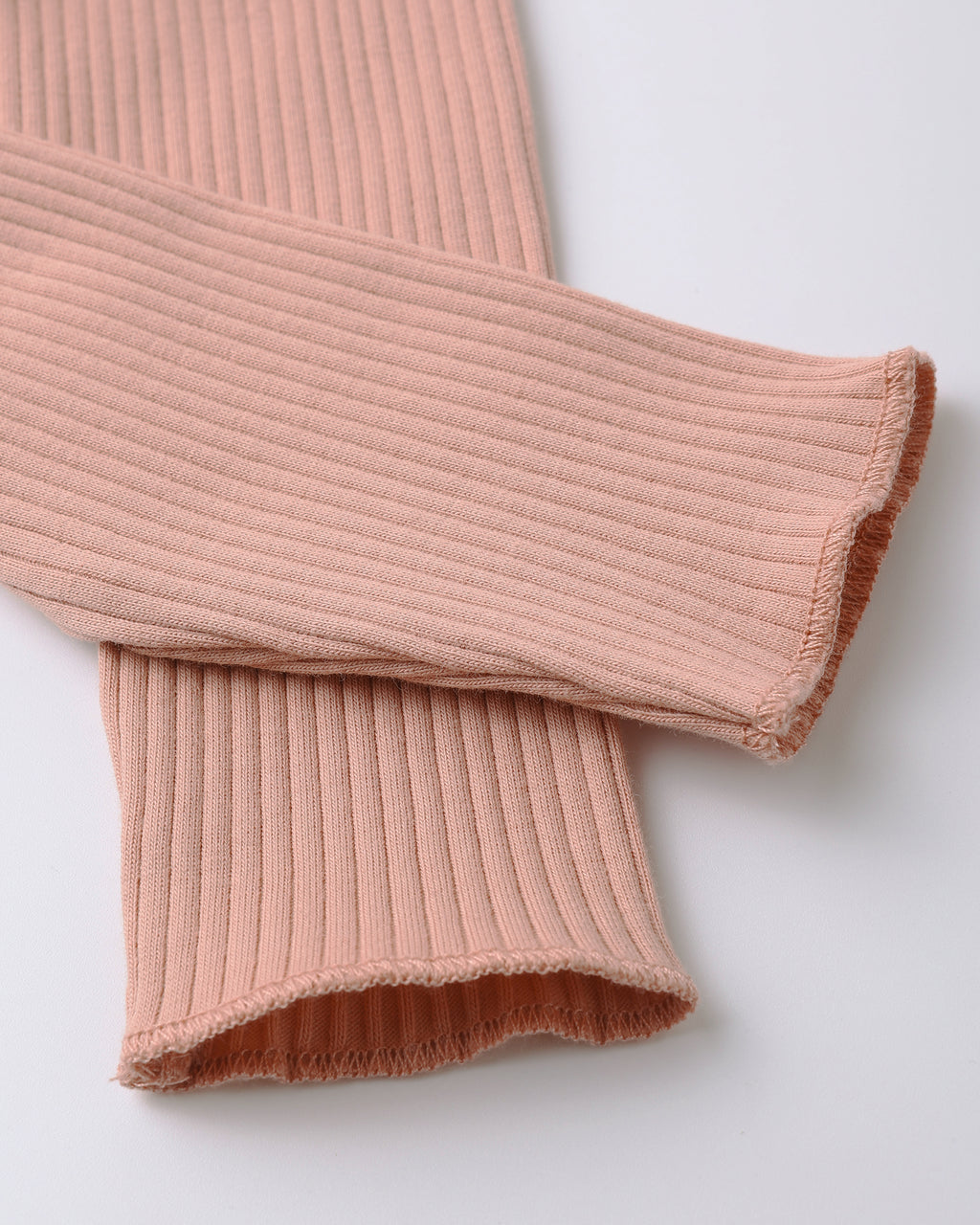 Quincy Mae Baby Pink Ribbed Leggings_ QM013CALW