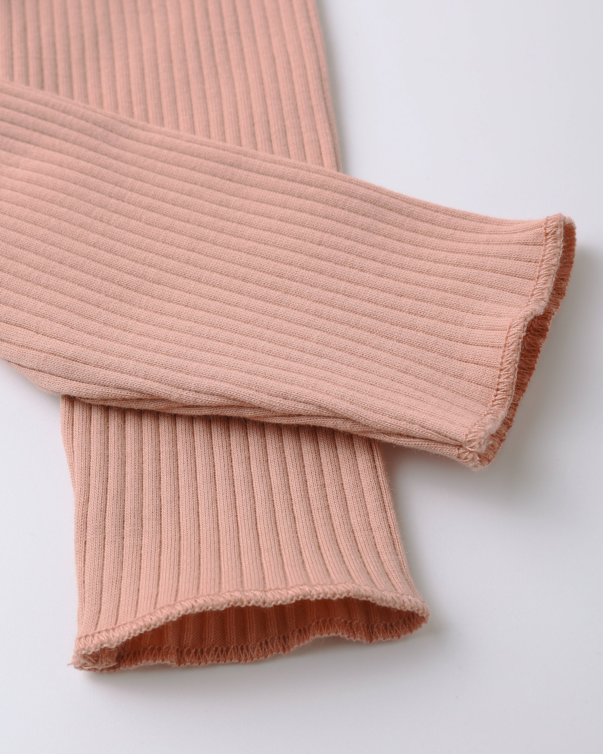 Quincy Mae Baby Pink Ribbed Leggings_ QM013CALW