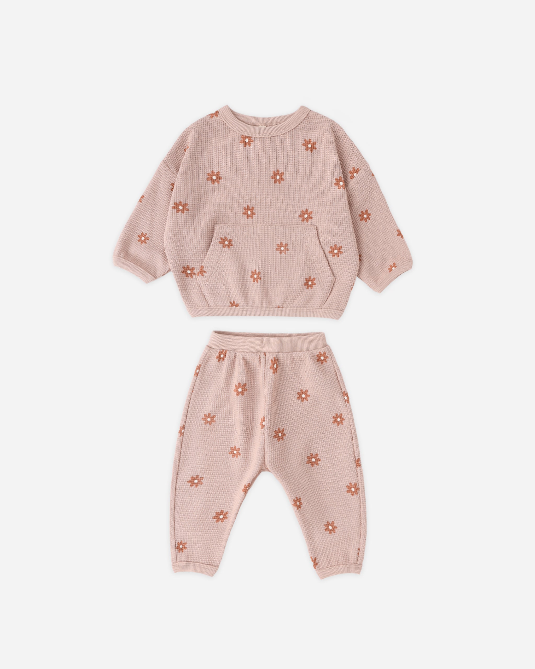 Quincy Mae Baby Girls Waffle Sweater Set_ QM107BLSE