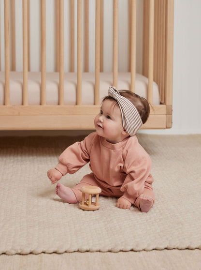 Quincy Mae Baby Pink Pointelle Sweatshirt & Sweatpants Set _QM338-1097