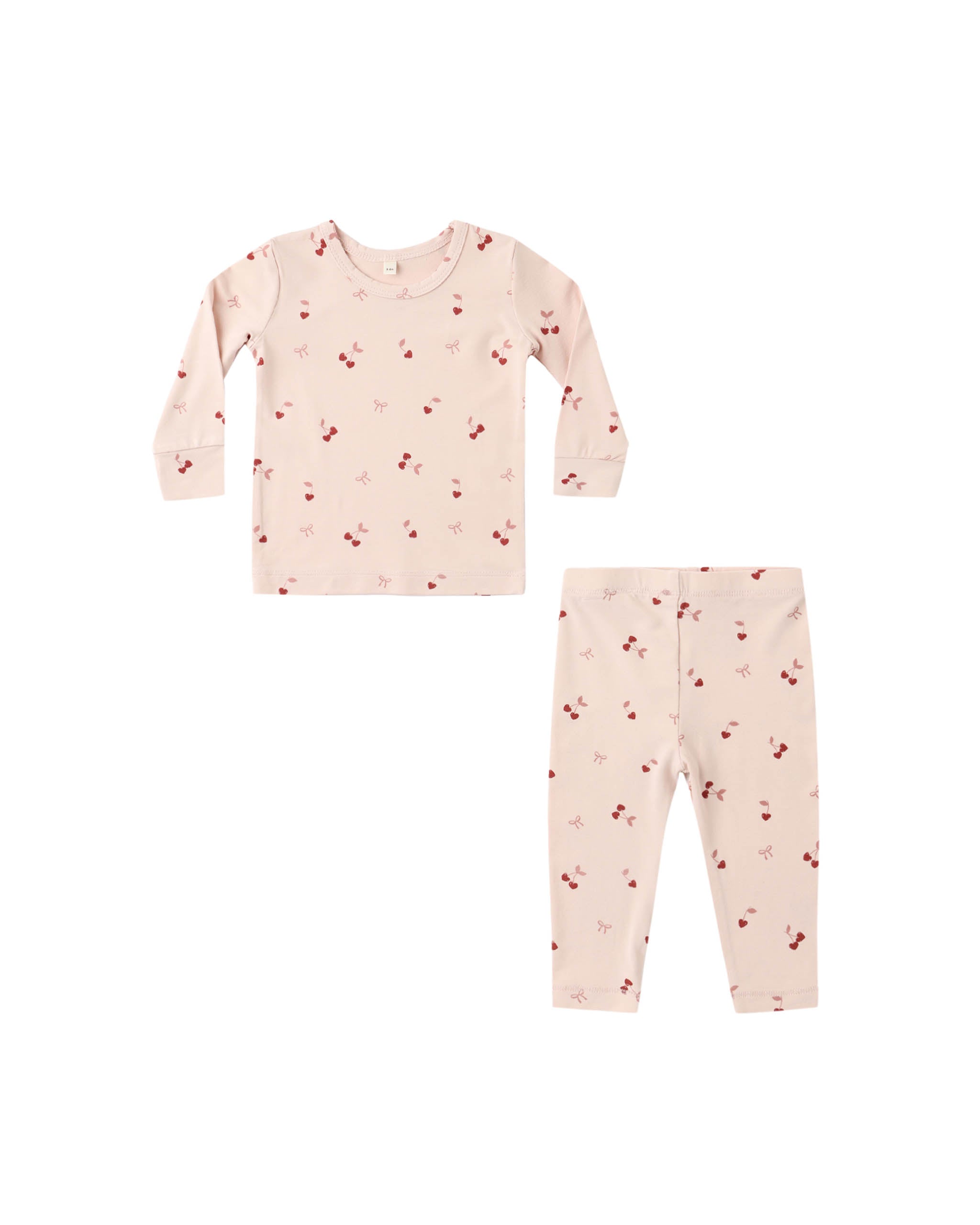 Quincy Mae Baby Girls Bamboo Cherry Hearts Pajama Set 