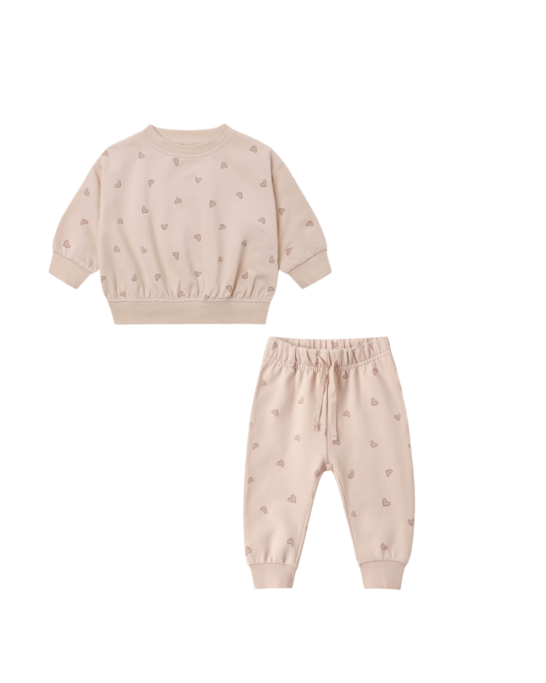 Quincy Mae Baby Girls Hearts Sweatshirt & Sweatpants Set