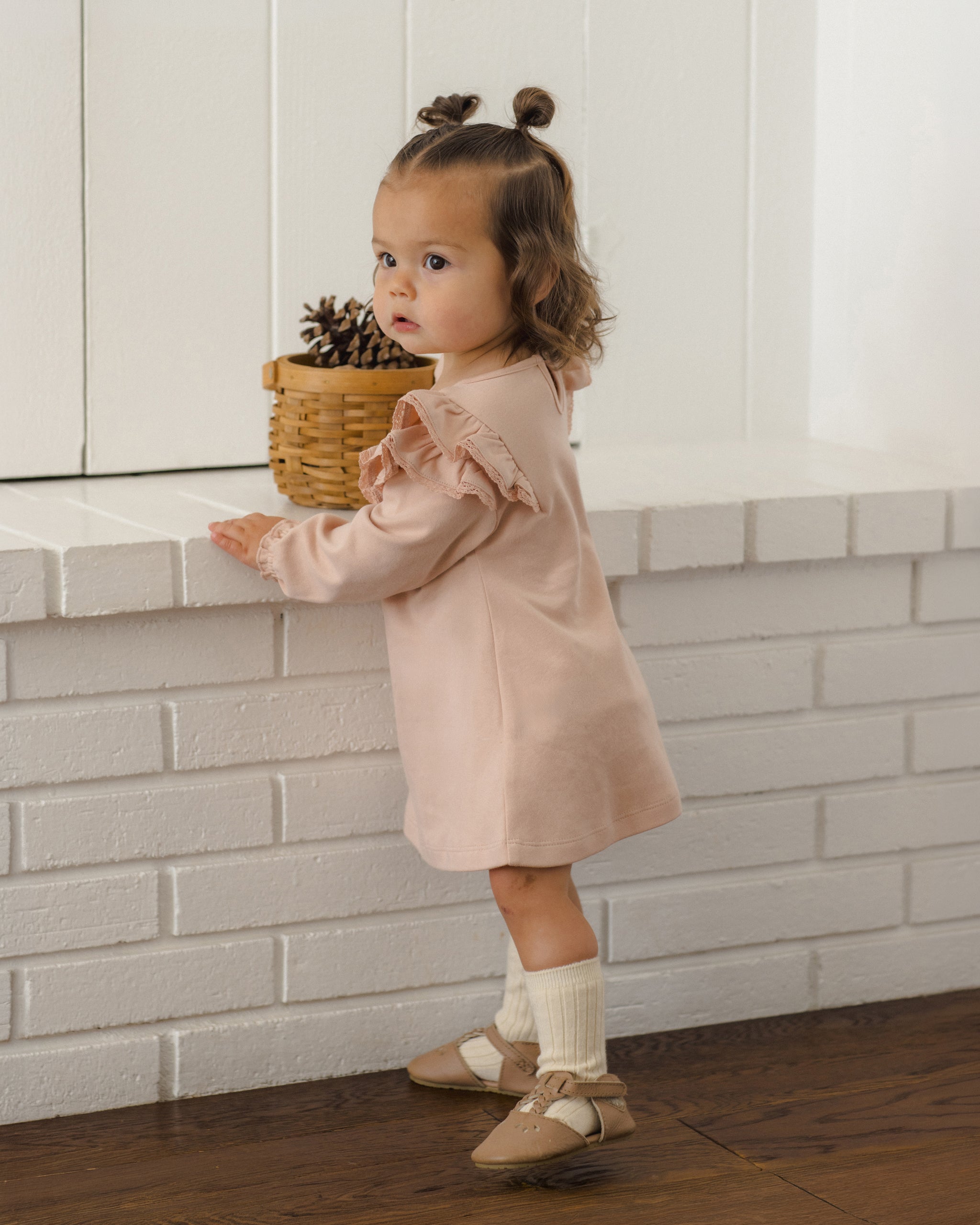 Quincy Mae Baby Girls Long Sleeve Flutter Dress