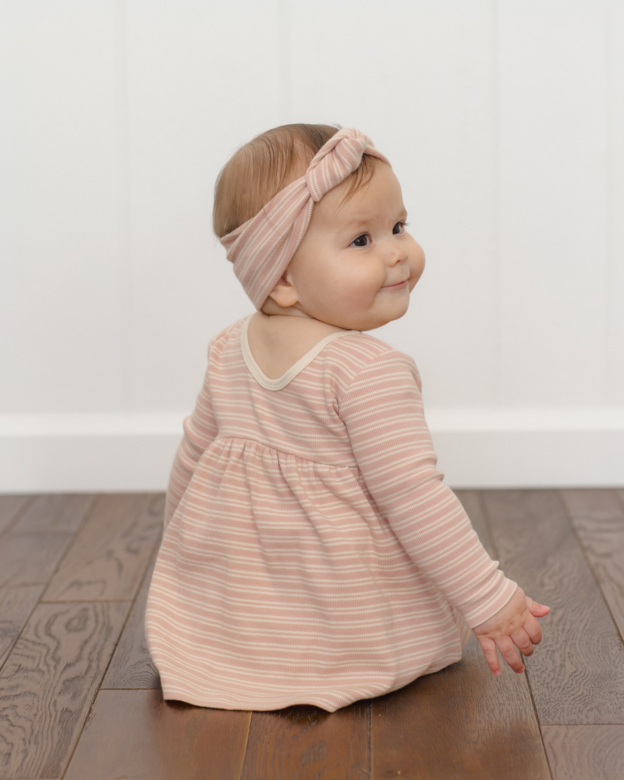 Quincy Mae Baby Girls Long Sleeve Striped Dress