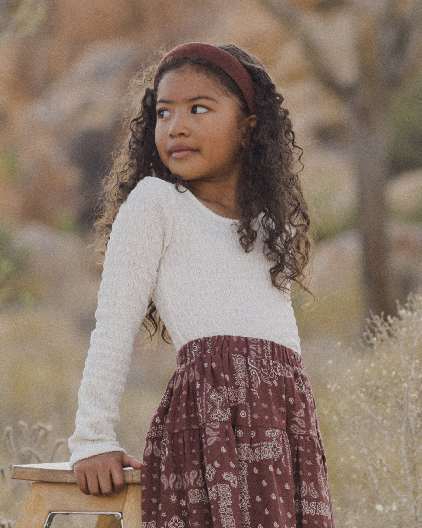 Girls Textured Long Sleeve Tee