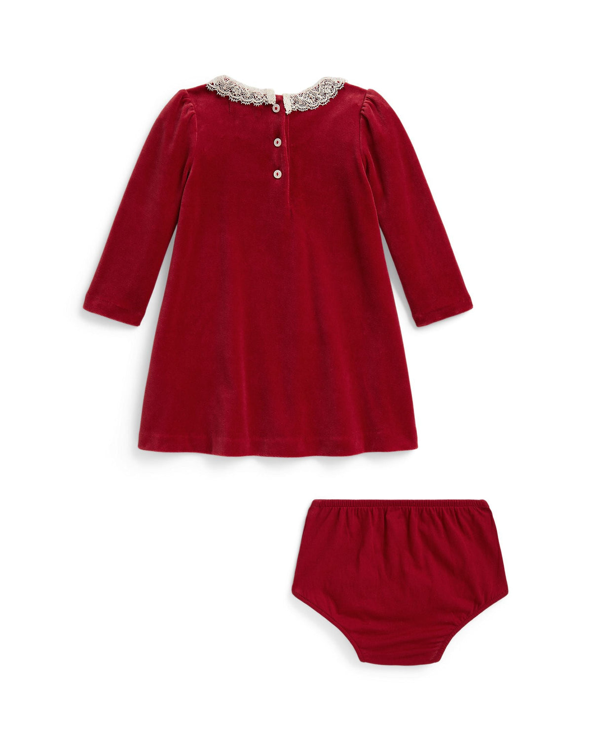 Ralph Lauren Baby Girls Velour Knit Dress