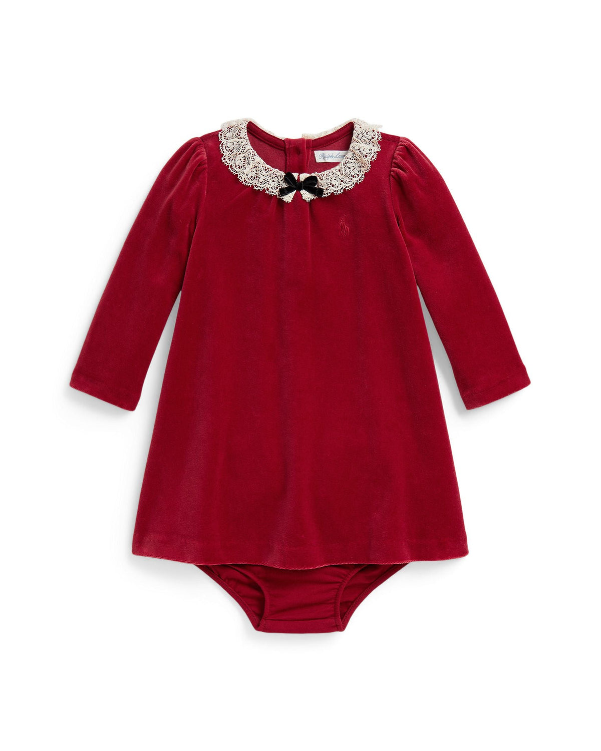 Ralph Lauren Baby Girls Velour Knit Dress