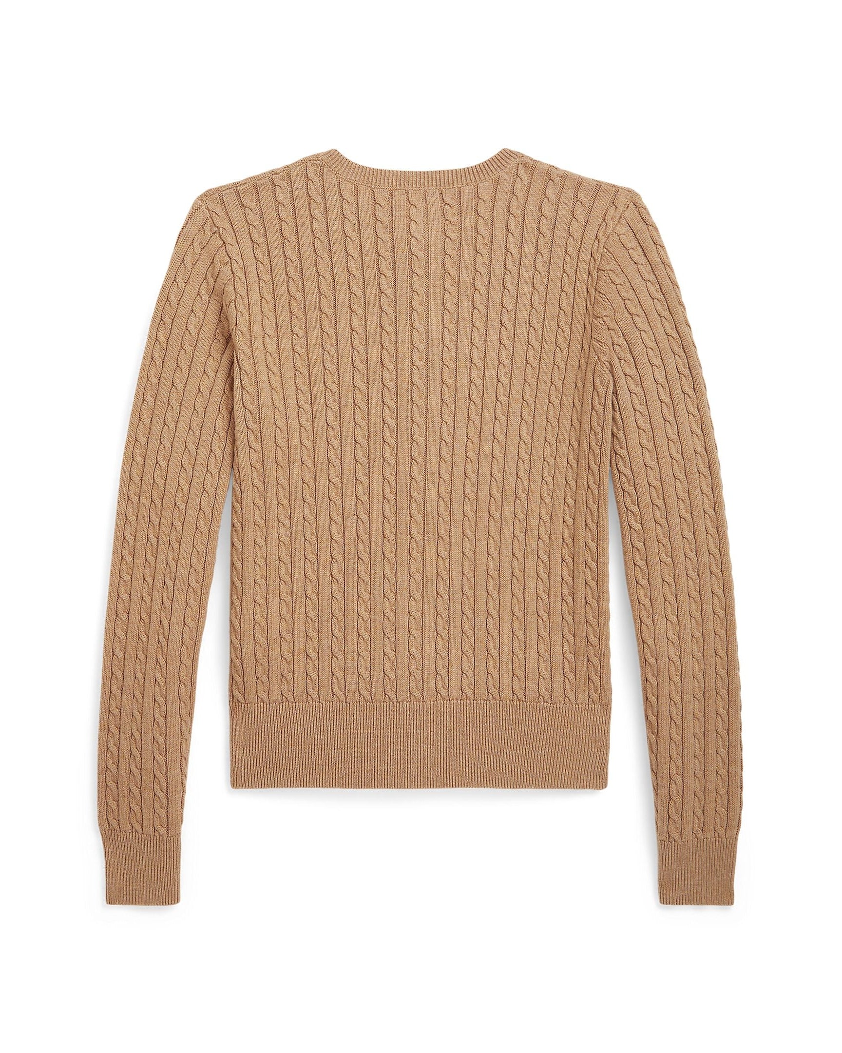 Ralph Lauren Girls Cable-Knit Cotton Cardigan Camel Back