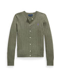 Ralph Lauren Girls Cable-Knit Cotton Cardigan Green