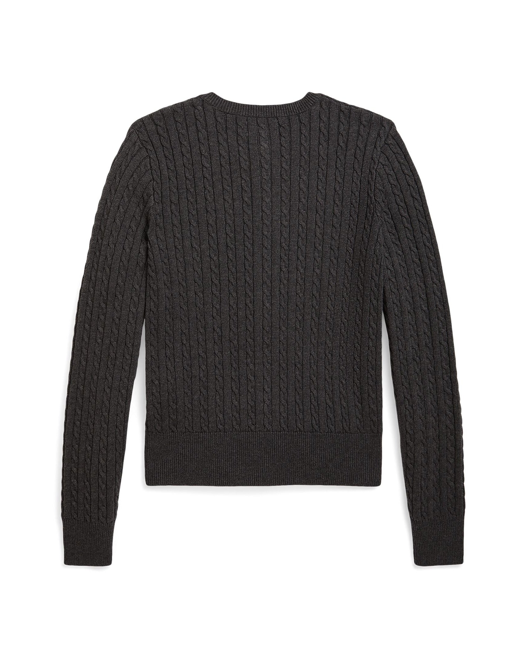 Ralph Lauren Girls Cable-Knit Cotton Cardigan grey