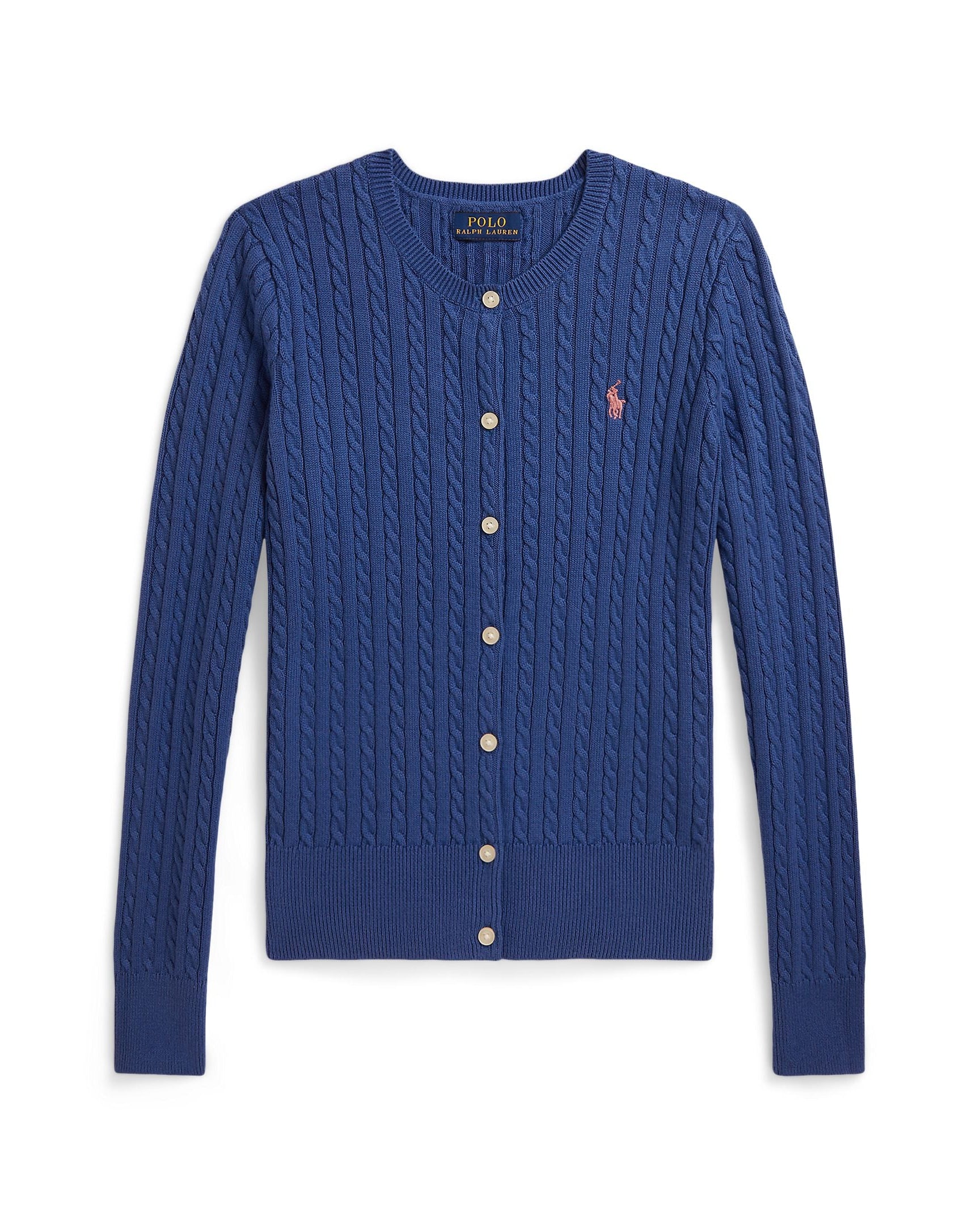 Ralph Lauren Girls Cable-Knit Cotton Cardigan royal blue