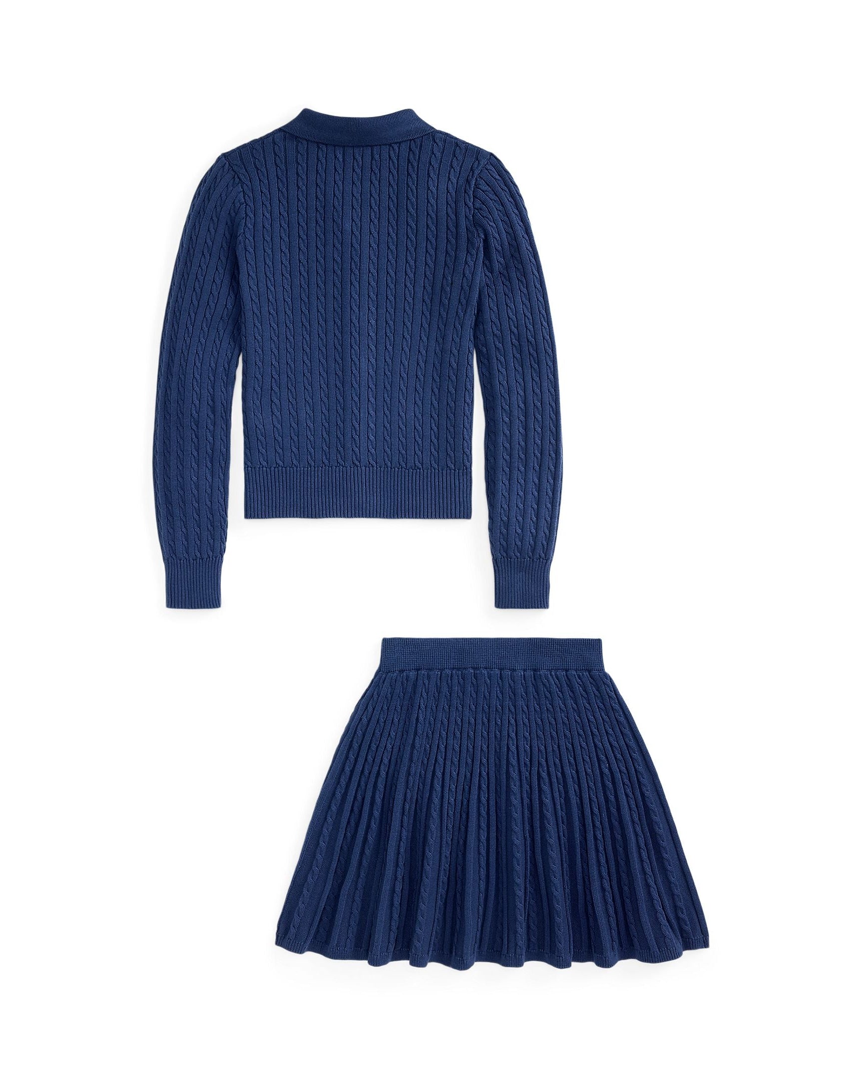 Ralph Lauren Girls Cotton Polo Cardigan & Skirt Set