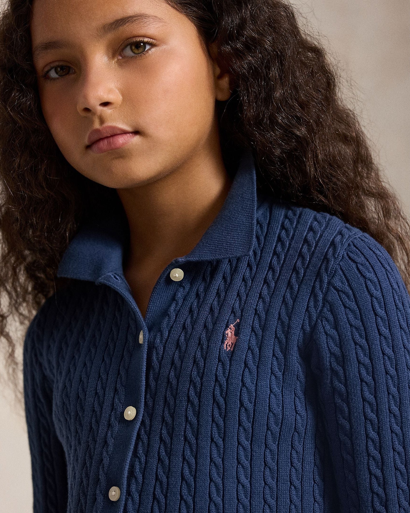 Ralph Lauren Girls Cotton Polo Cardigan & Skirt Set