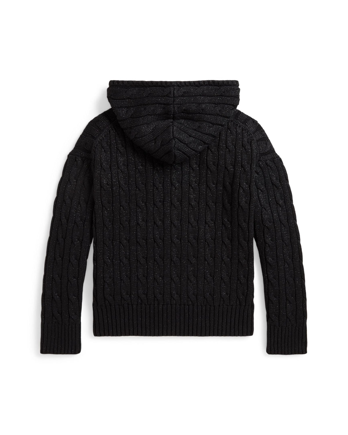Ralph Lauren Girls Metallic Cable Knit Hoodie