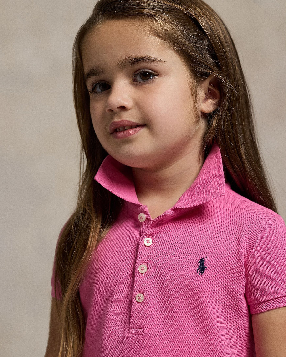 Ralph Lauren Girls Mini Stretch Mesh Polo Dress pink 