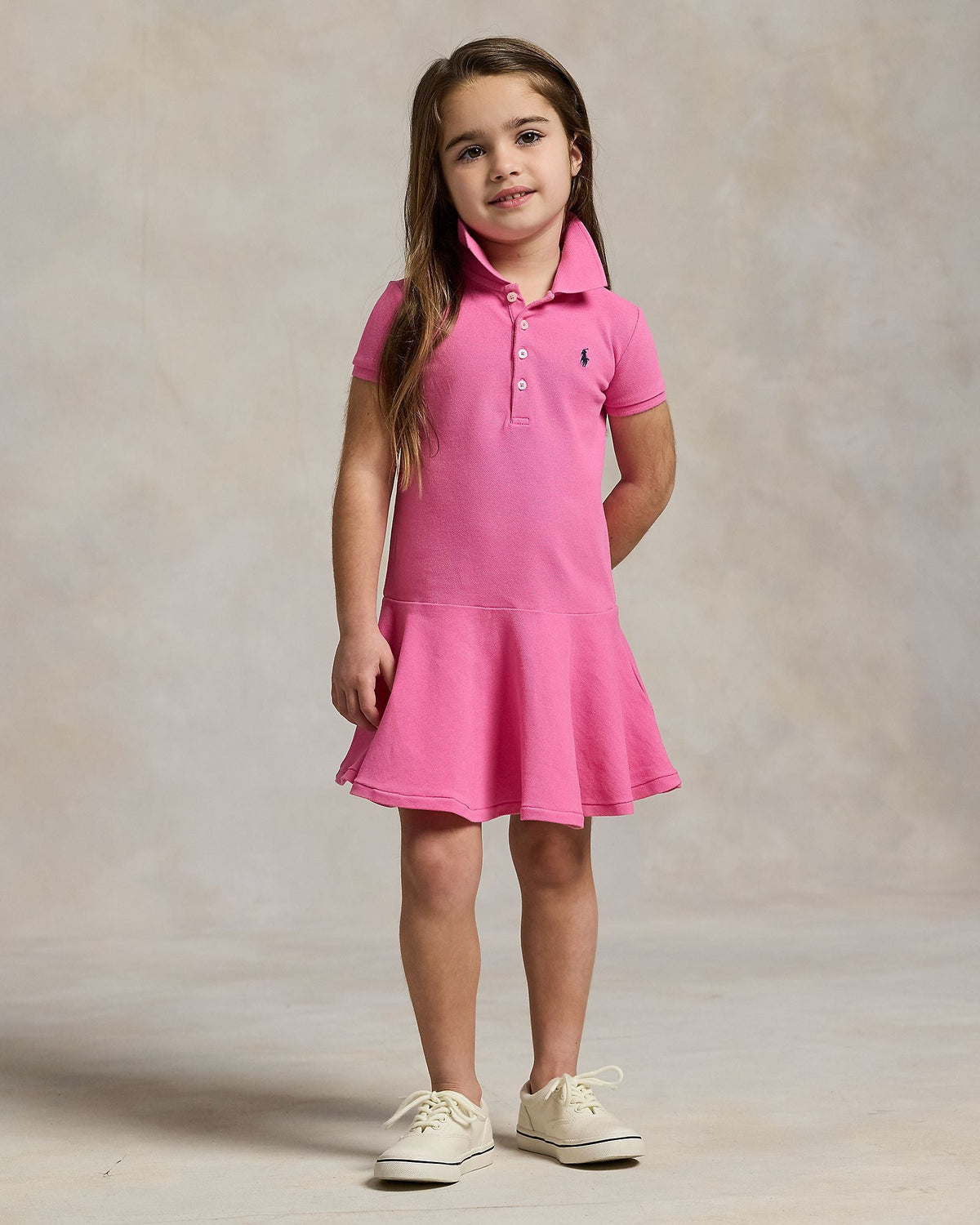 Ralph Lauren Girls Mini Stretch Mesh Polo Dress pink 