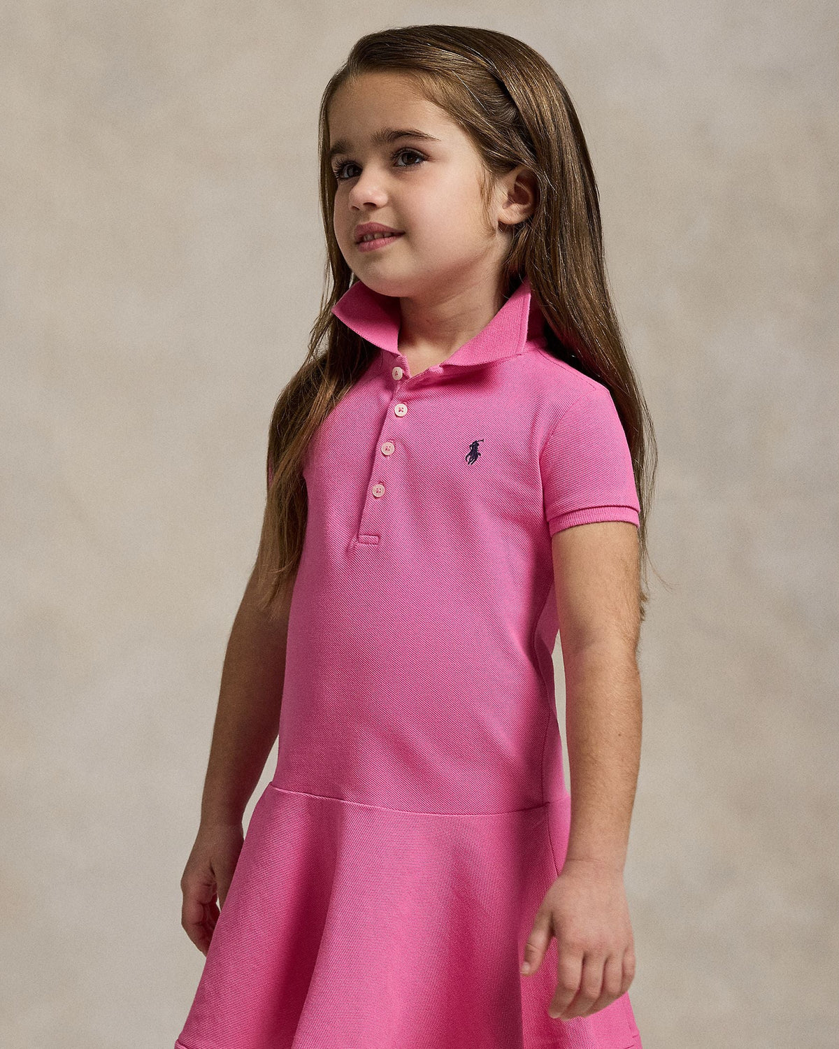 Ralph Lauren Girls Mini Stretch Mesh Polo Dress pink 