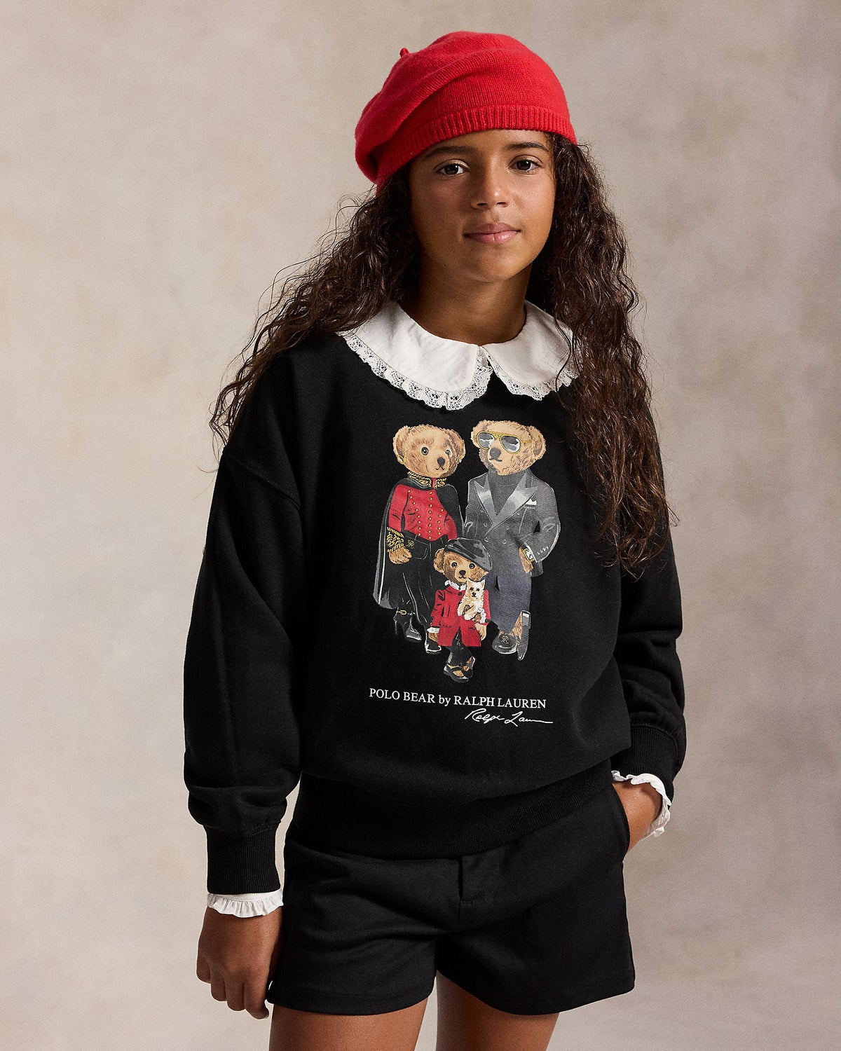 Ralph Lauren Girls Polo Bear Fleece Sweatshirt