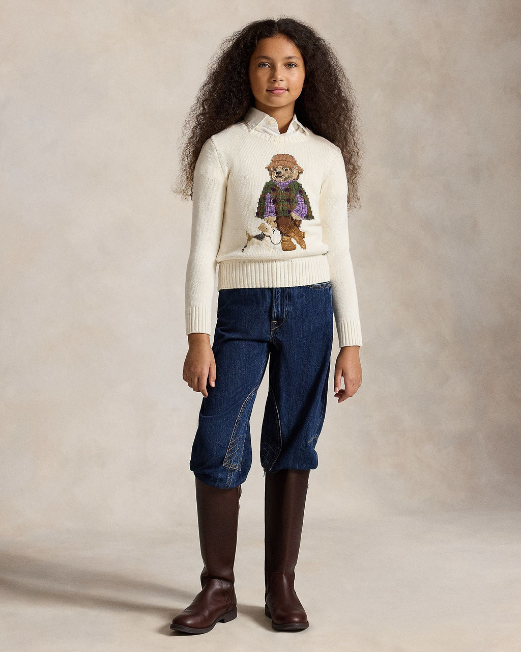 Ralph Lauren Girls Polo Bear Sweater