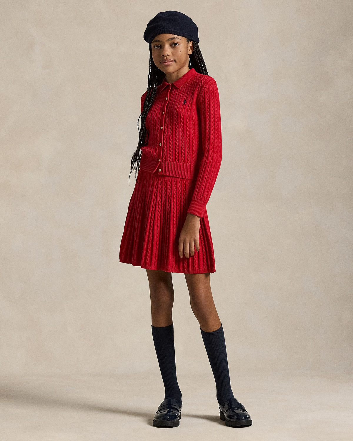 Ralph Lauren Girls Polo Cardigan & Skirt Set