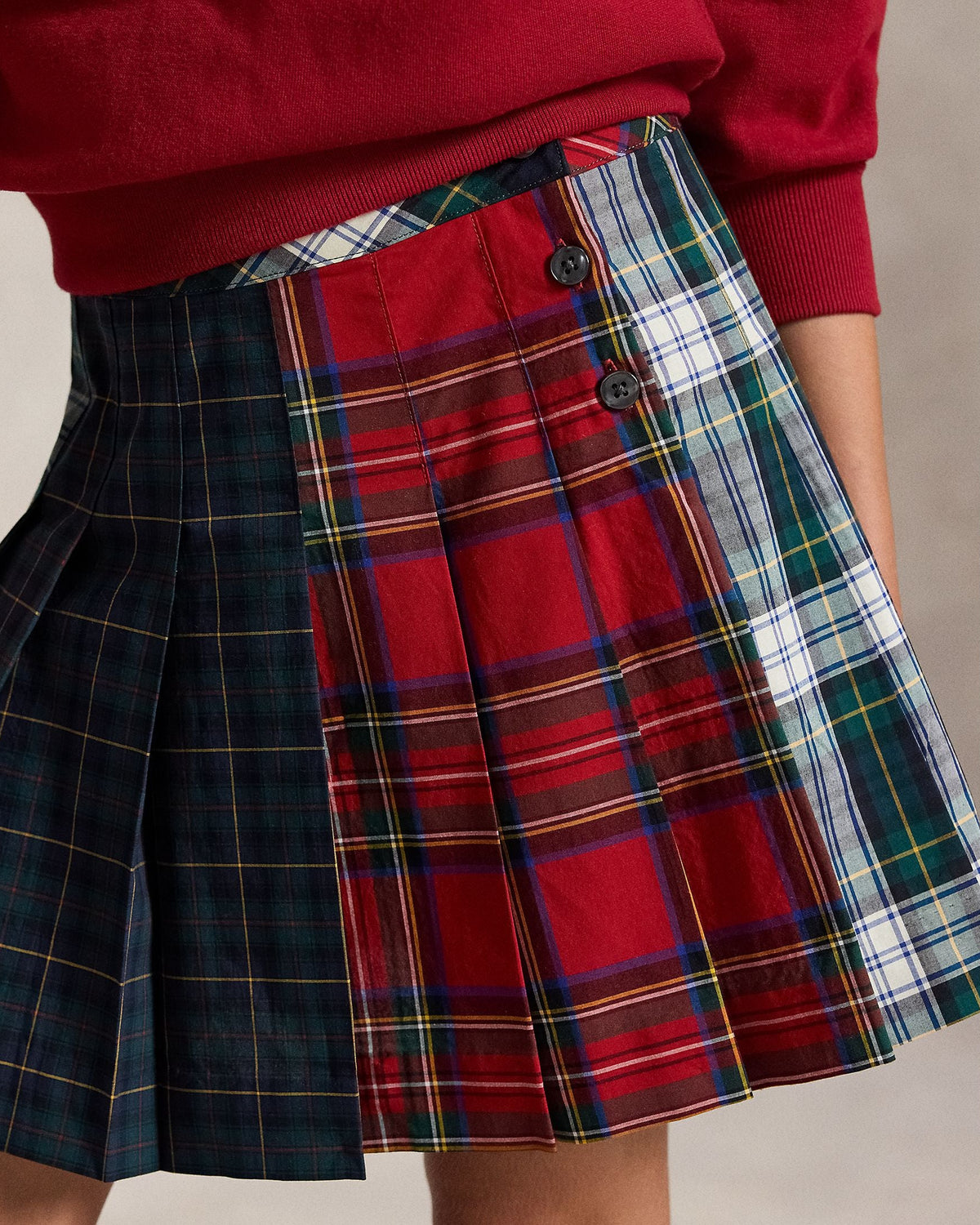 Ralph Lauren Girls Poplin Plaid Skirt
