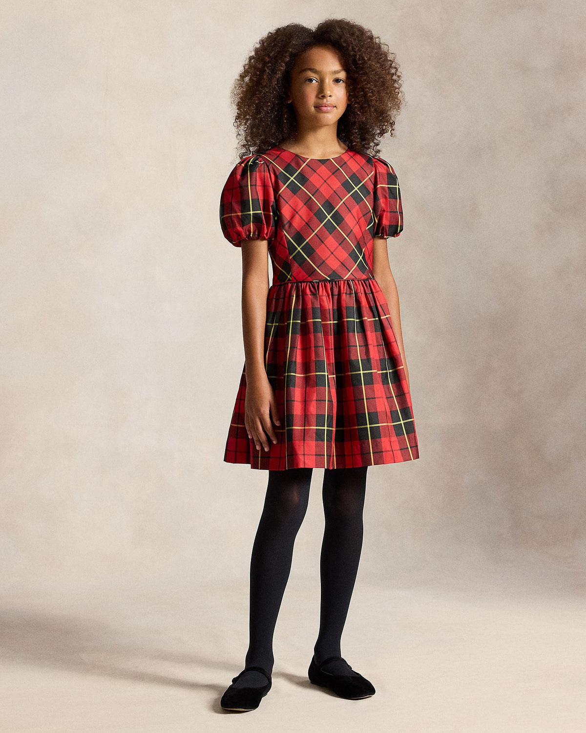 Ralph Lauren Girls Taffeta Plaid Dress