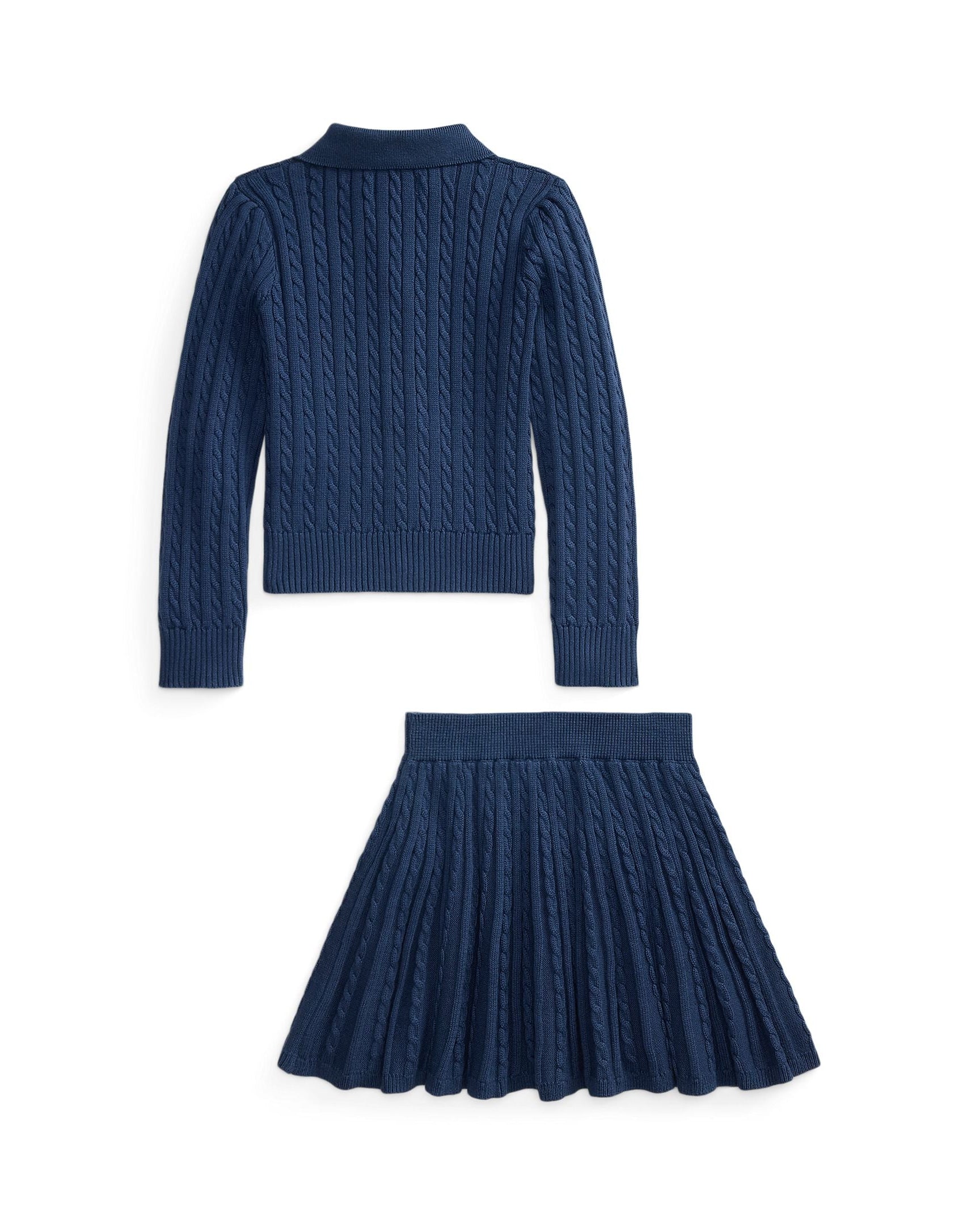 Ralph Lauren Mini Girls Cotton Polo Cardigan & Skirt Set