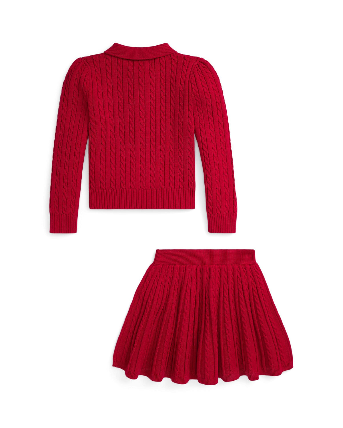 Ralph Lauren Mini Girls Polo Cardigan & Skirt Set