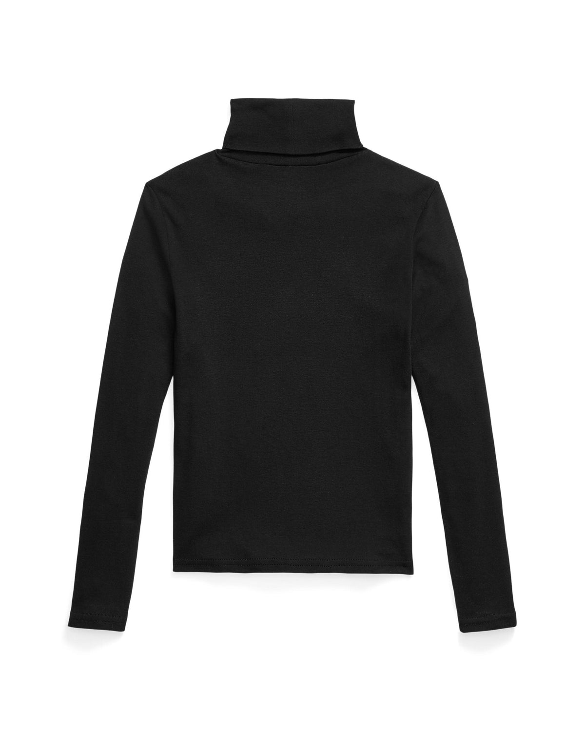 Ralph Lauren Mini Girls Ribbed Cotton-Blend Turtleneck  black