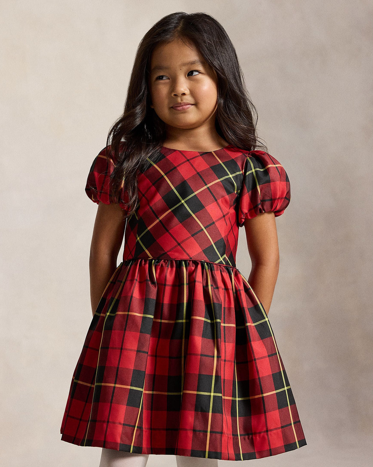 Ralph Lauren Mini Girls Taffeta Plaid Dress