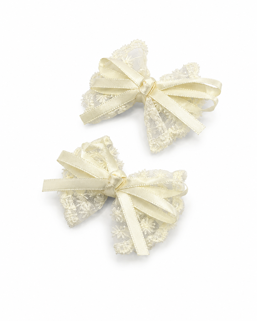 Rosie Lace Bow Hair Clip Set