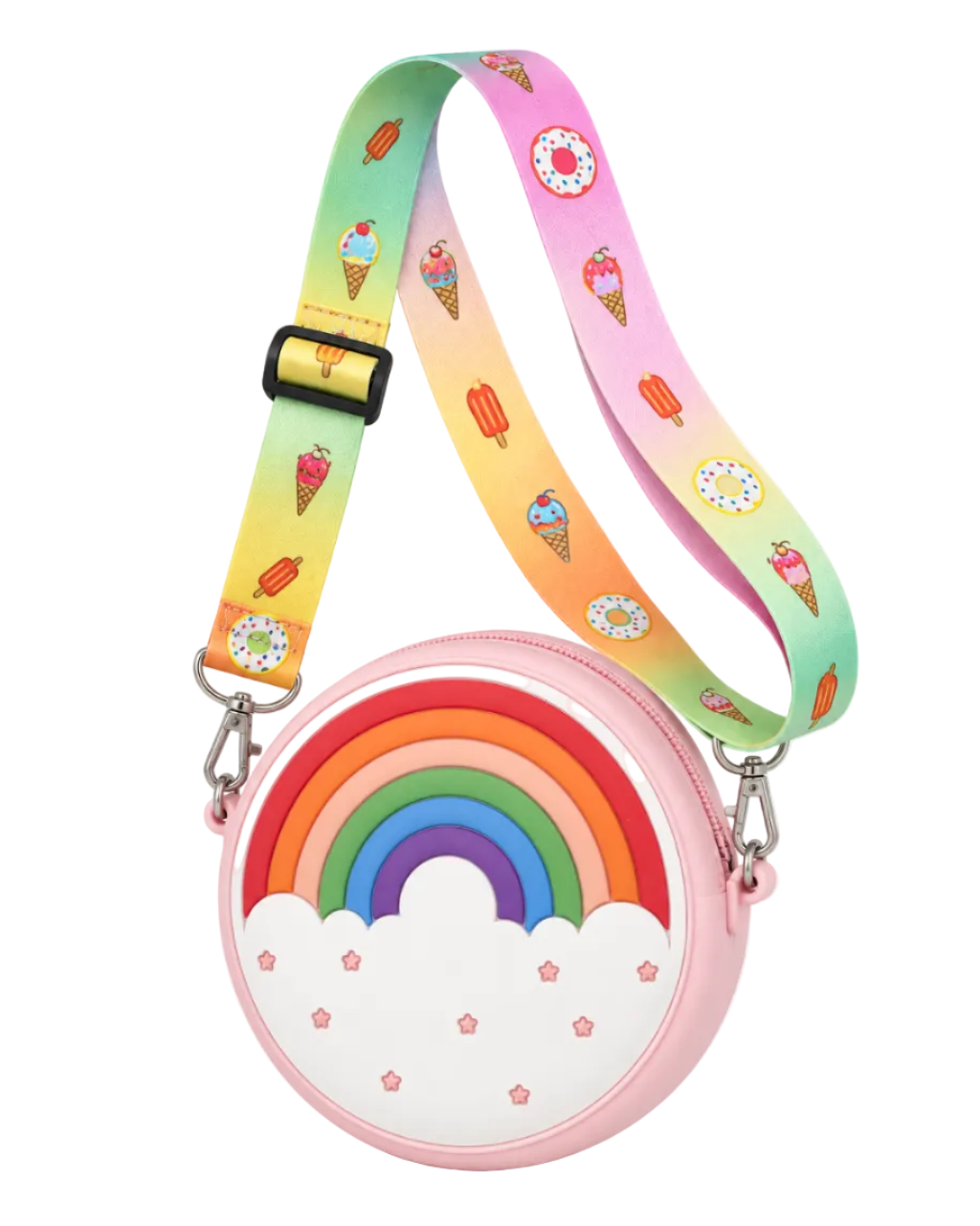 Rosie Rainbow Donut Silicone Crossbody Purse