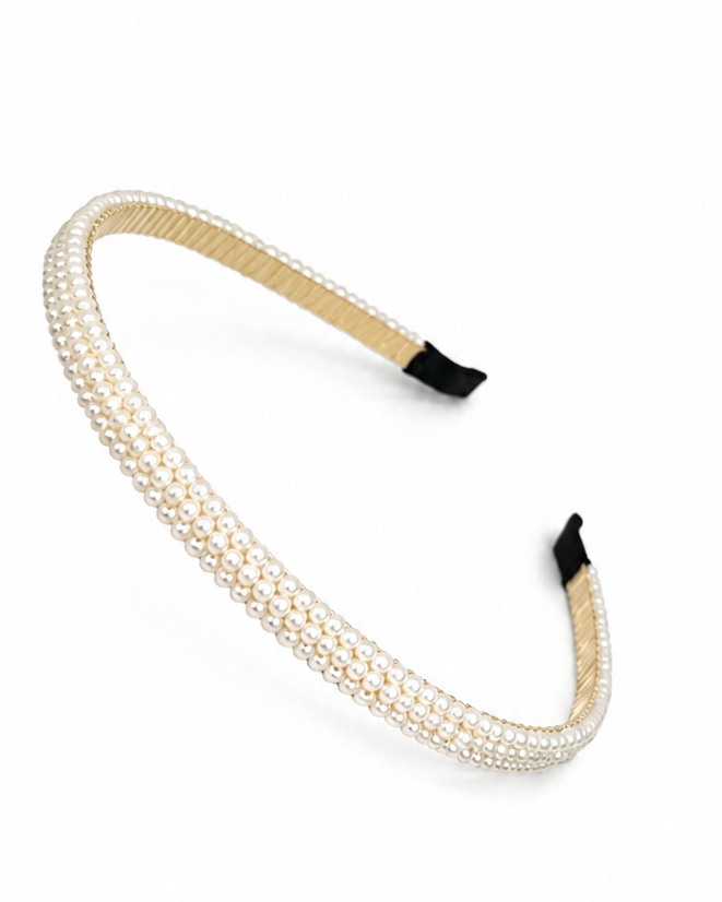 Rosie Triple Row Pearl Headband