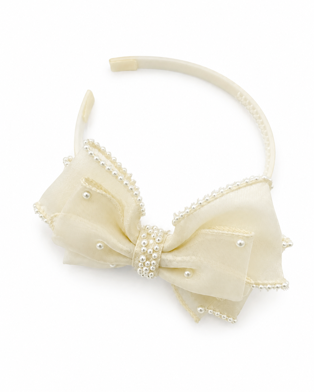 Rosie Tulle Bow Faux Pearl Headband
