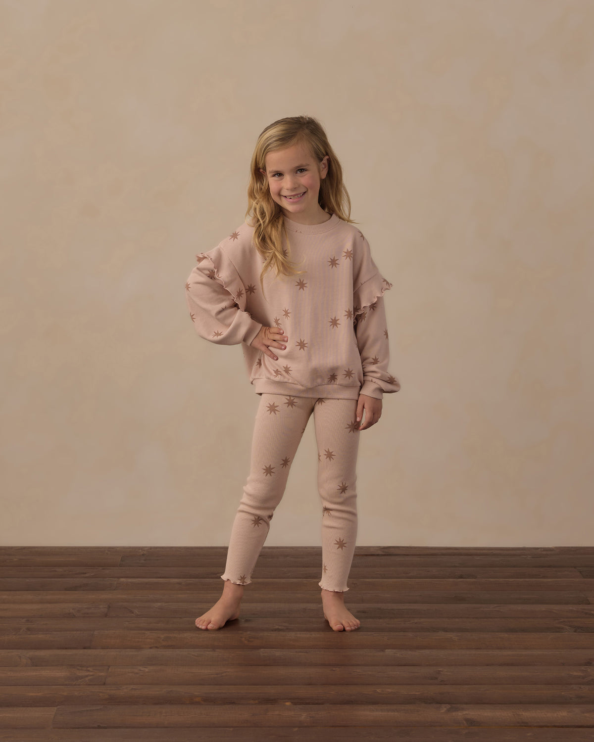 Rylee + Cru Girls Stars Ruffle Sweatshirt