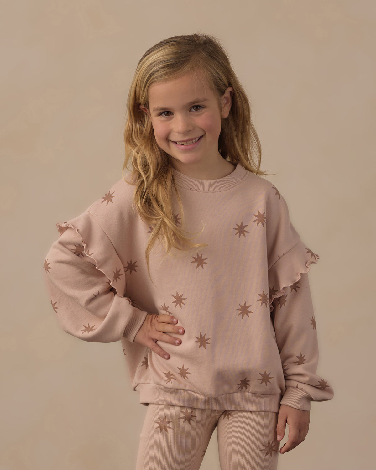 Rylee + Cru Girls Stars Ruffle Sweatshirt