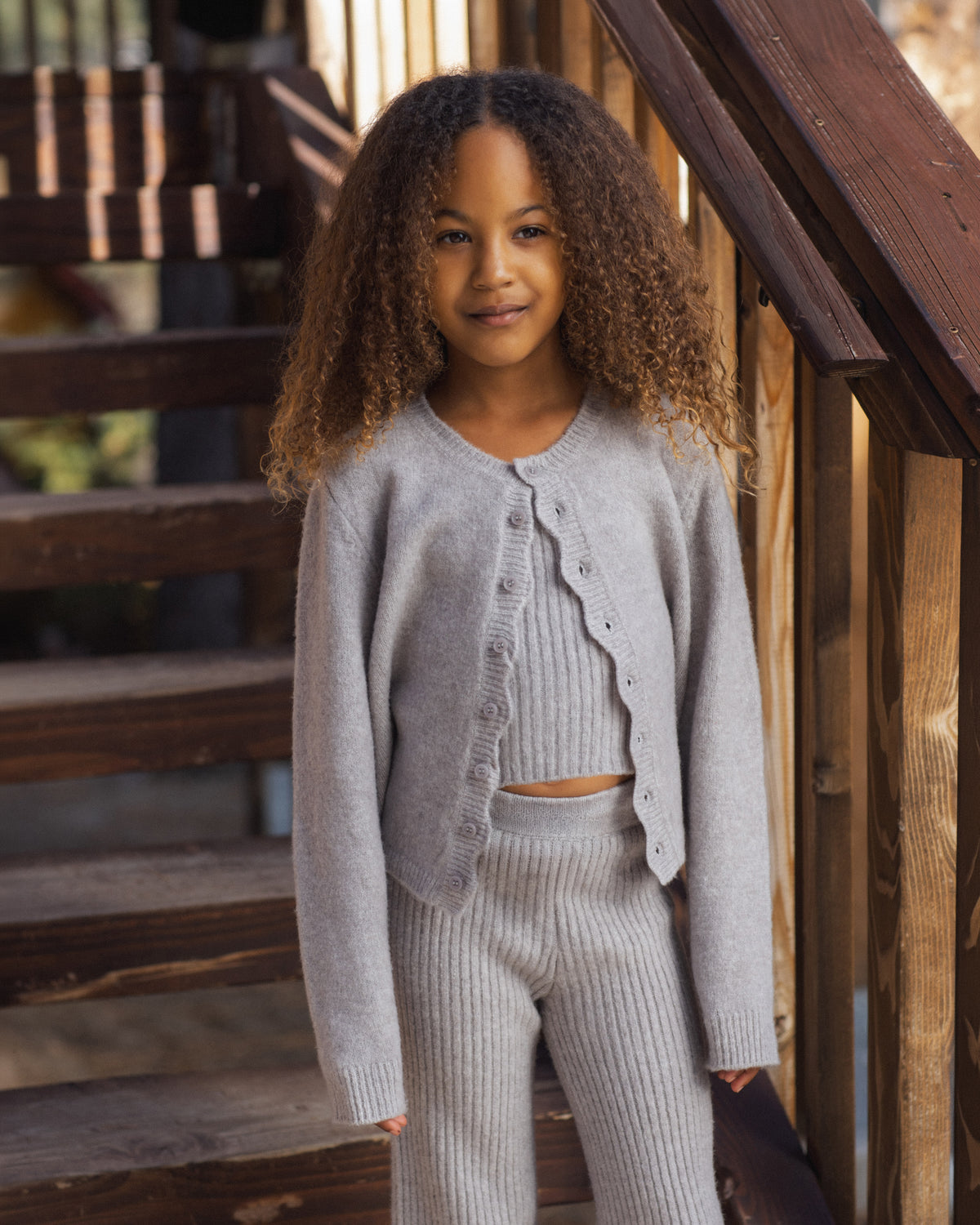 Rylee + Cru Mini Girls Fuzzy Knit Lounge Set
