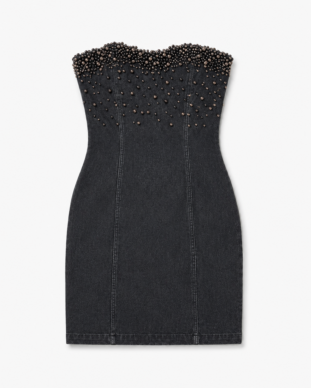 Symphony Junior Girls Pearl Beaded Top Denim Mini Dress_ SD2193HP