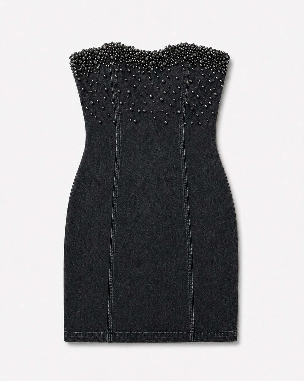Symphony Junior Girls Pearl Beaded Top Denim Mini Dress_ SD2193HP