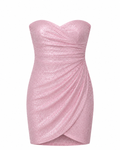 Symphony Junior Girls Shimmer Pleated Tube Top Mini Dress_ SD1779AP