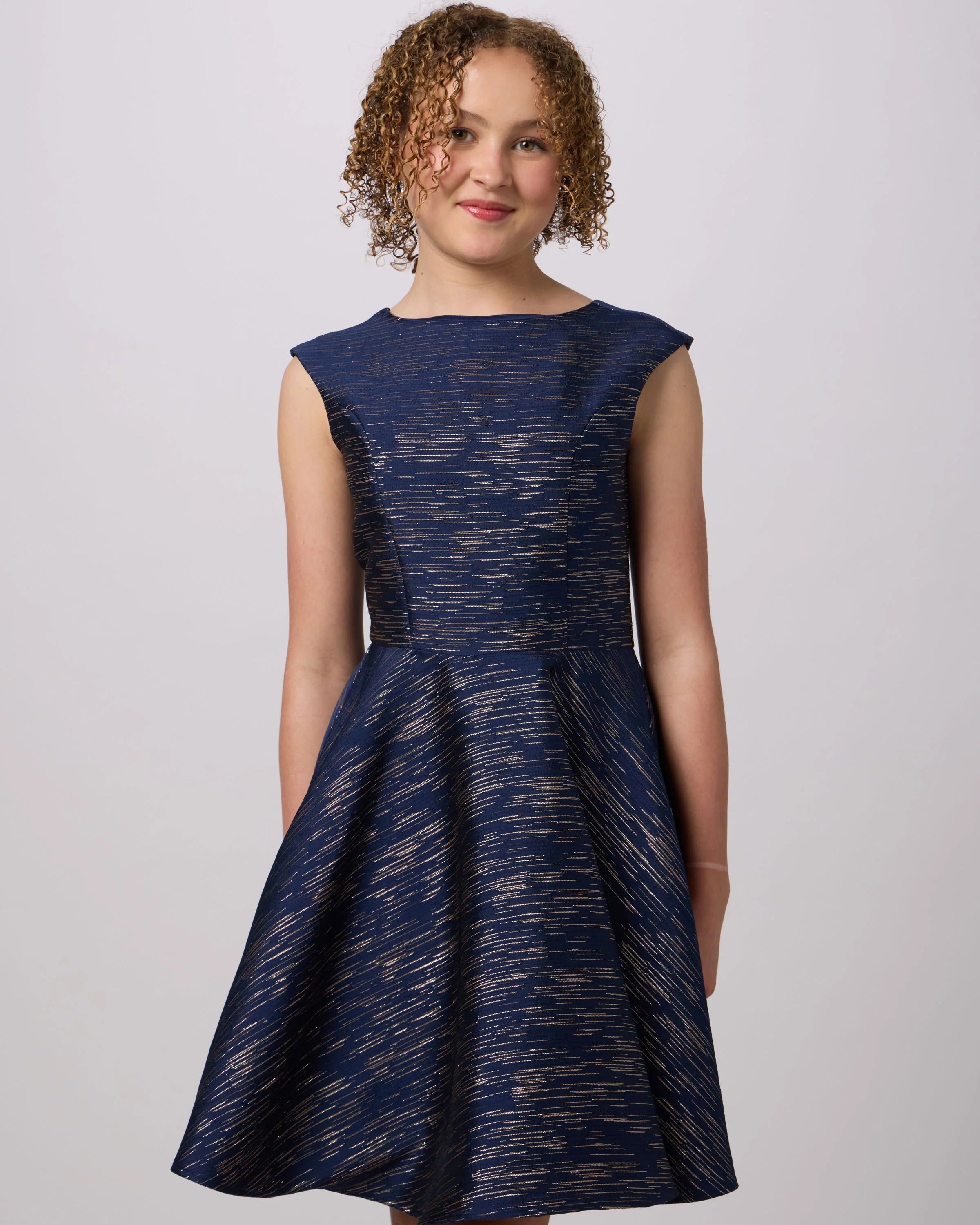 UDT ARIELLE Jacquard Fit & Flare Cap Sleeve Dress  _T3886K