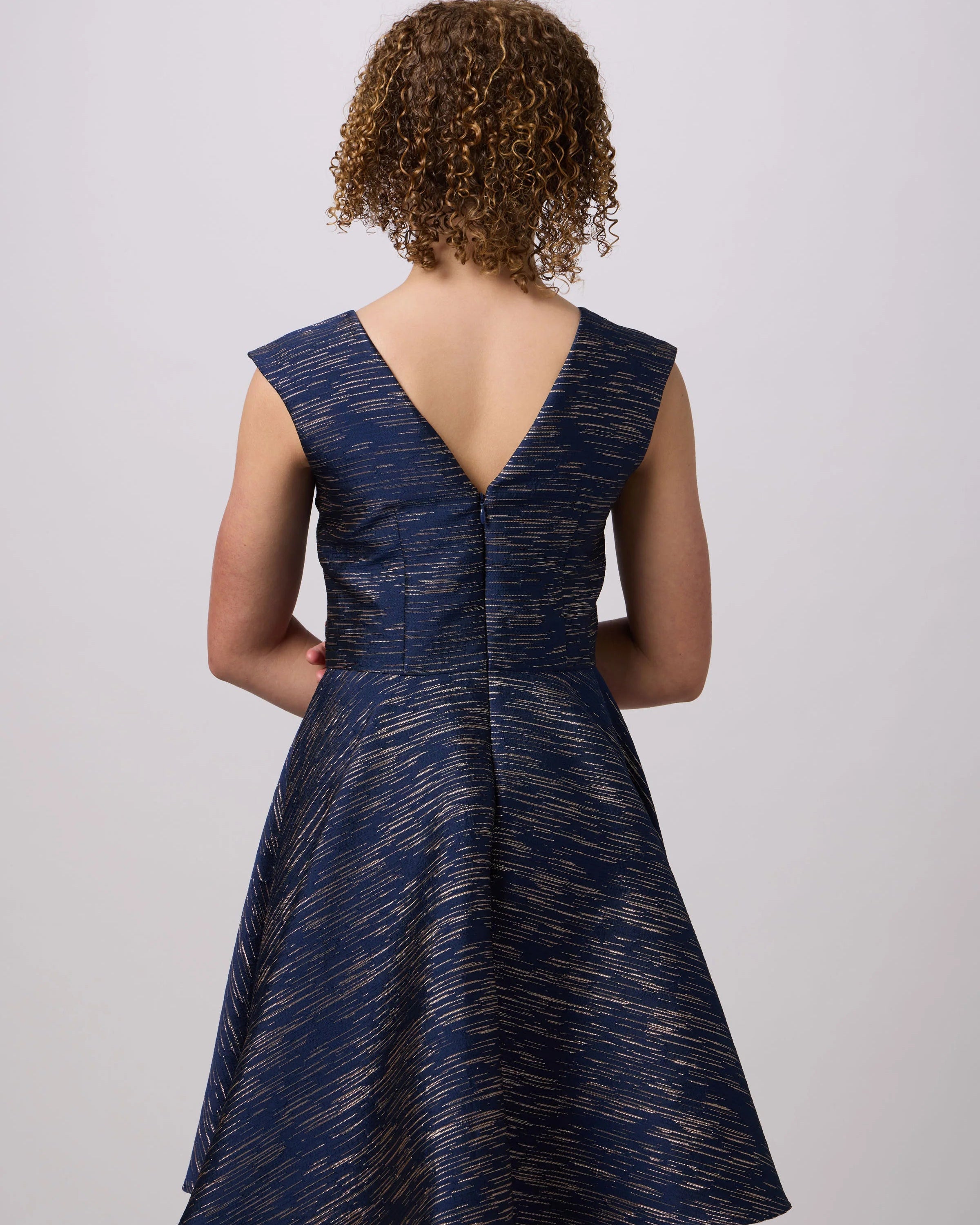 UDT ARIELLE Jacquard Fit & Flare Cap Sleeve Dress  _T3886K