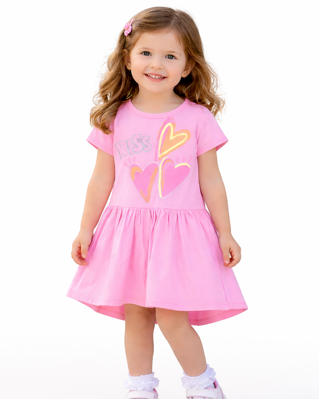 Billie Blush Girls Heart Graphic Dress_ U21825