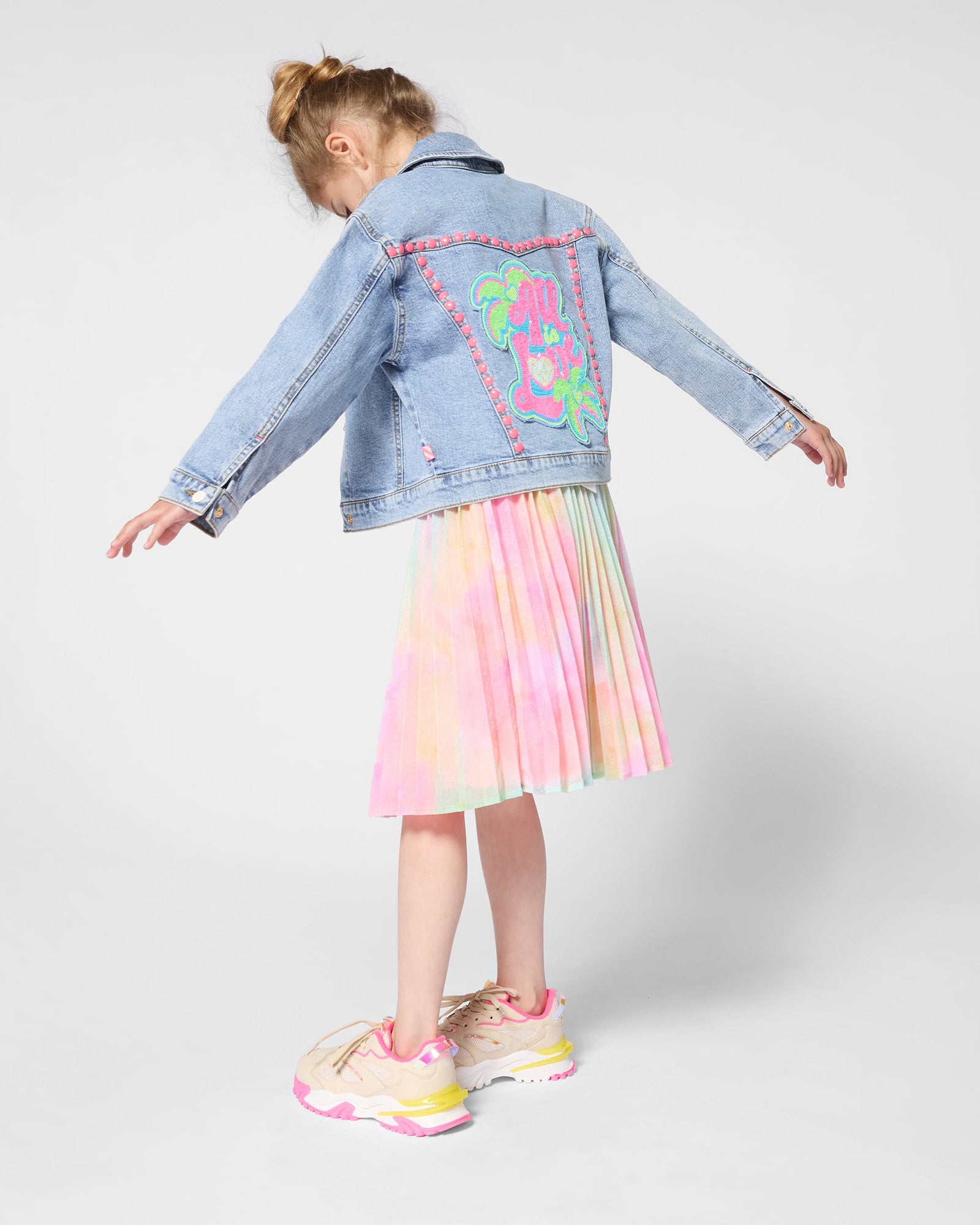 Billie Blush Multicolour Pleated Skirt_ U21863