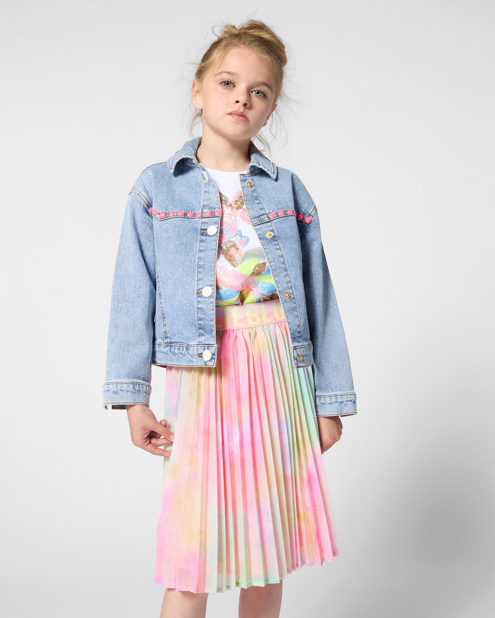 Billie Blush Multicolour Pleated Skirt_ U21863