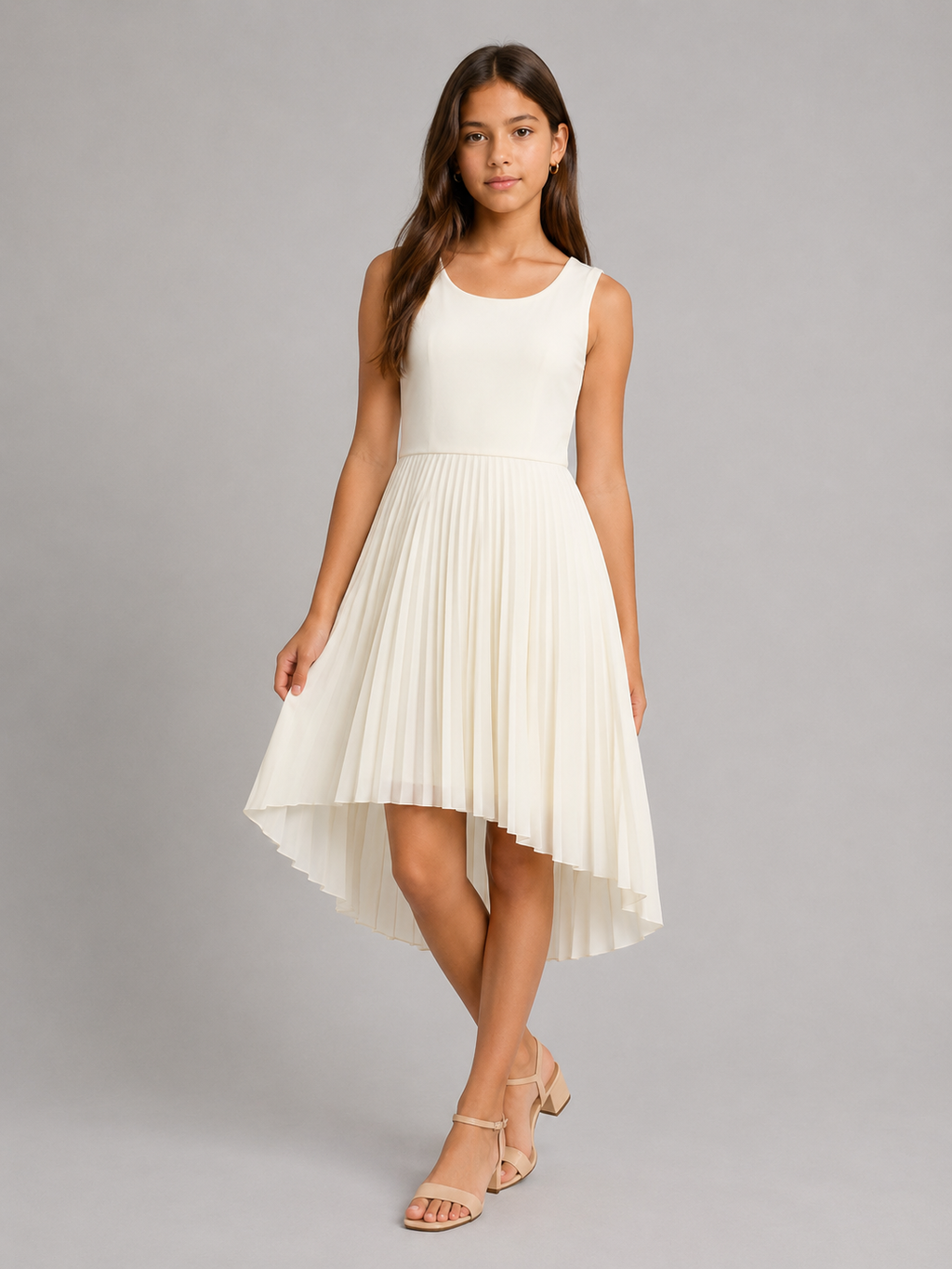 UDT CATHY Pleated Hi Low Dress