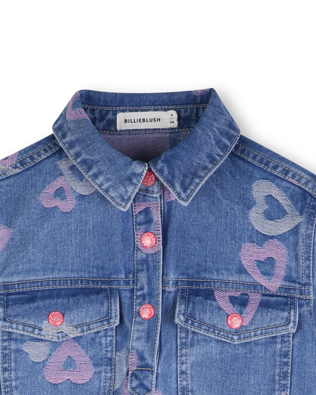 Billie  Blush Girls Heart Denim Dress_ U21817