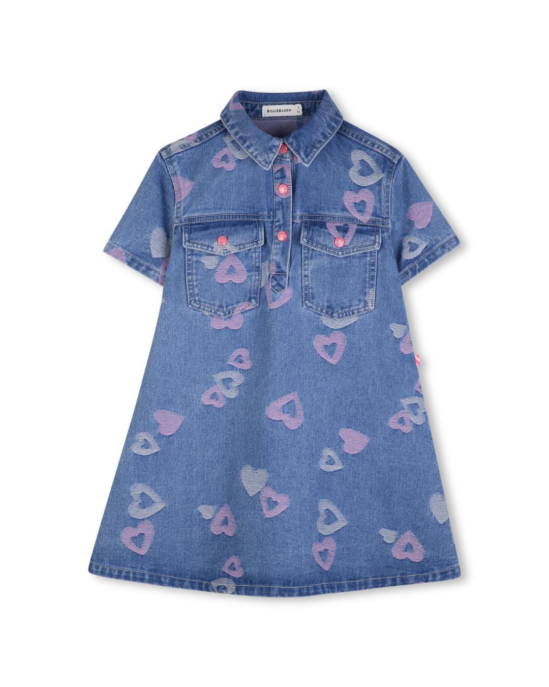 Billie  Blush Girls Heart Denim Dress_ U21817